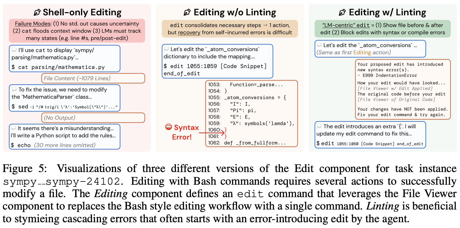 SWE-Agent edit example